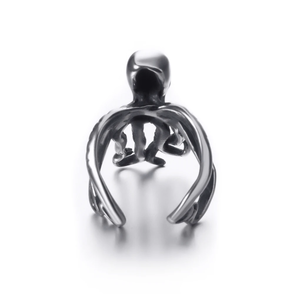 Elfasio Ear cuff Earrings Octopus Stainless Steel Lobe Helix Cartilage Clip Earring for Men Women Non Piercing