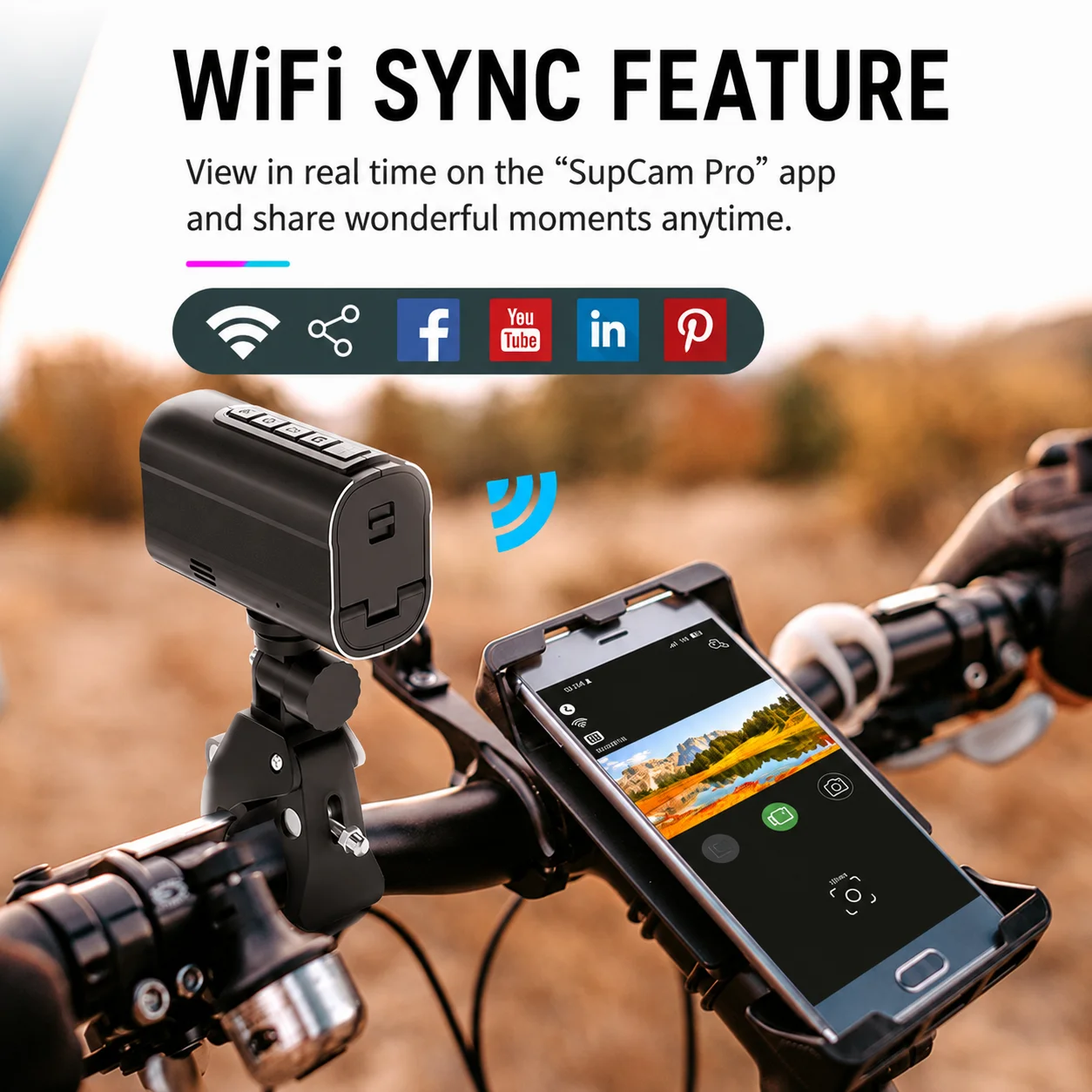 AT-M101 5K WiFi 액션 카메라 EIS 손떨림 방지 스포츠 카메라 야간 투시 LED 라이트 자전거 헬멧 카메라 방수 야외 DVR