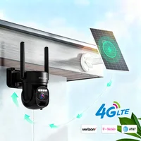 Caméra de surveillance extérieure SZSINOCAM EU 4G à énergie solaire, détection humaine, vision nocturne, caméra de sécurité noire 3