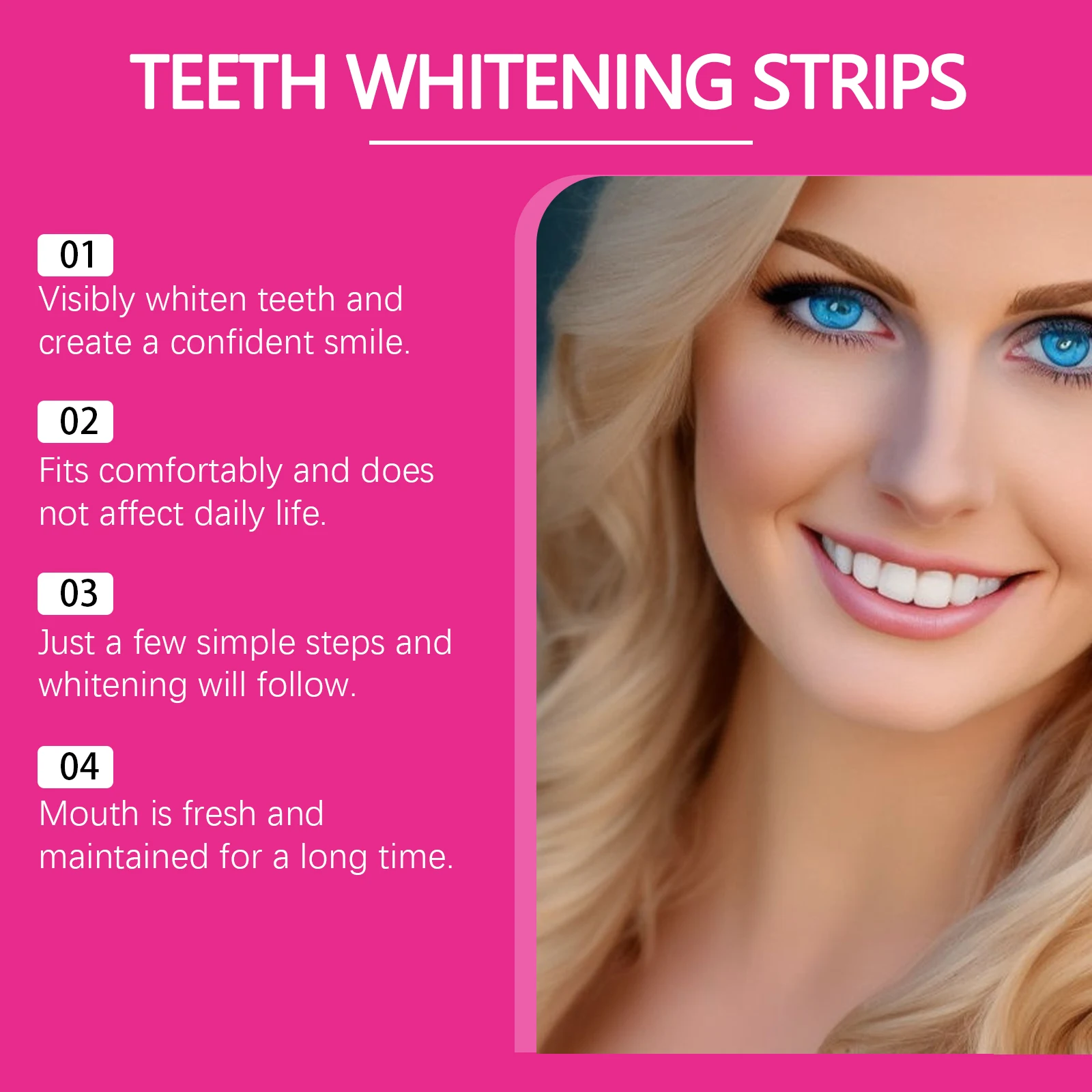 Teeth Whitening Strips: Clean Oral Stains, Tartar and Yellow Teeth, Brighten Teeth, Portable Whitening Strips
