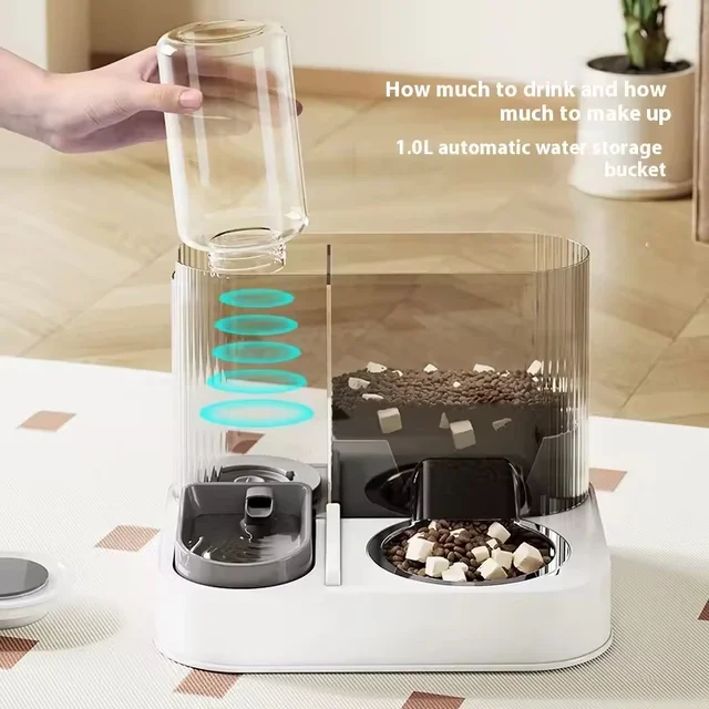 2-in-1 Pet Automatic Feeder Dog Cat Drinking Fountain Water Dispenser Food Bowl Pet Supplies For Dogs Cats 3