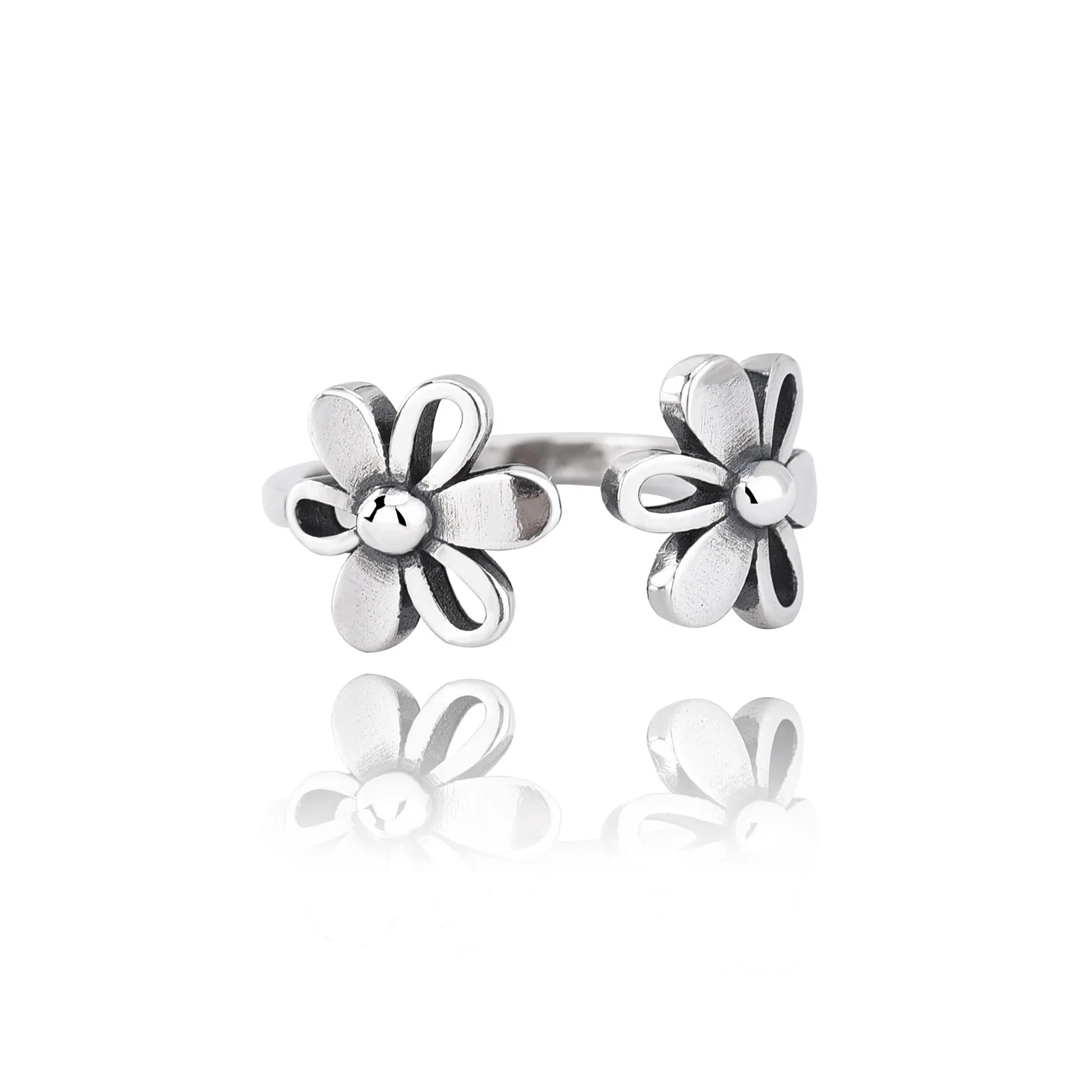

FDR1 Ring Charm Silver Color Thin Wedding Rings For Women Dainty Bride Flower