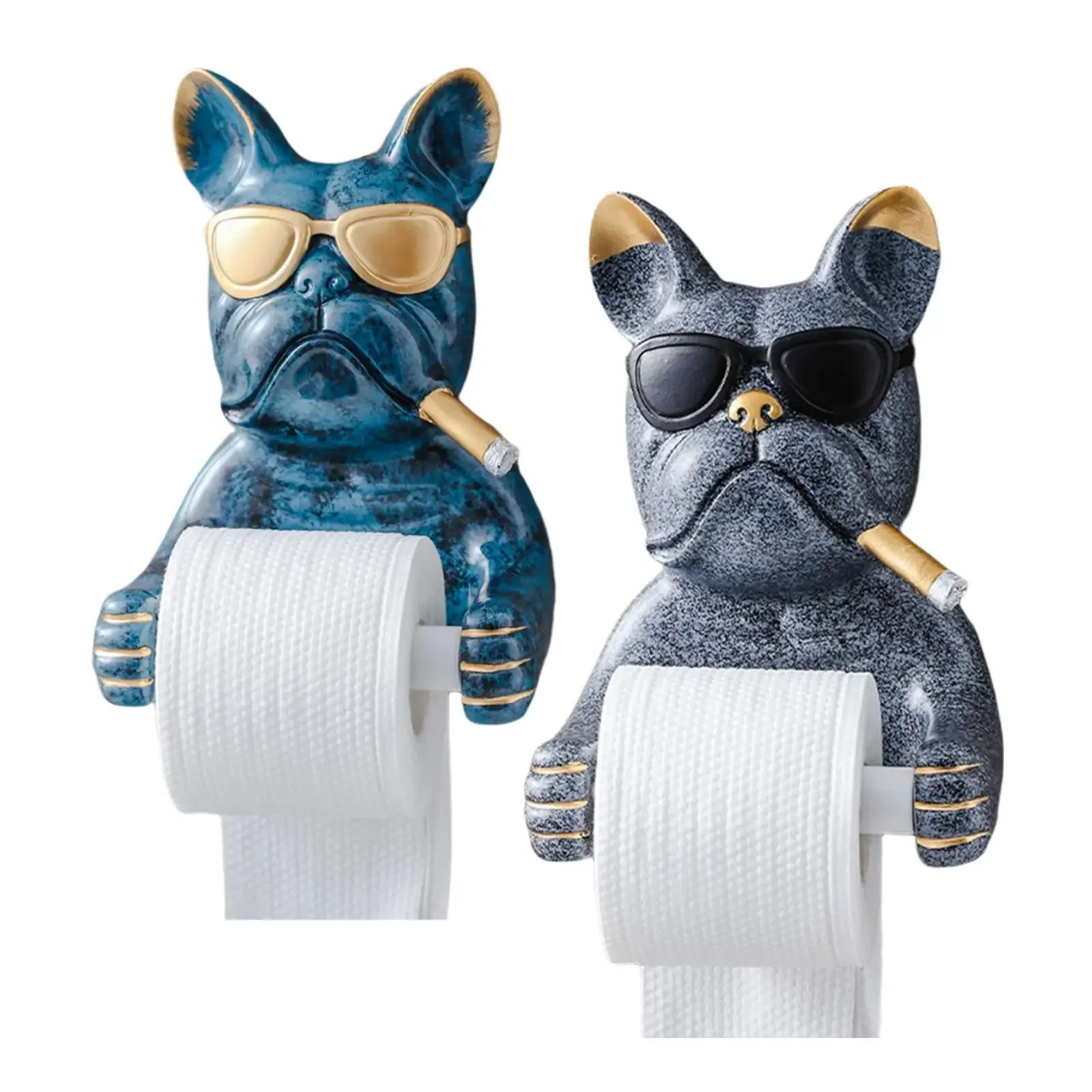 Toilet Paper Holder Cartoon Dog Sculpture for Home Washroom Hotel Kitchen Art