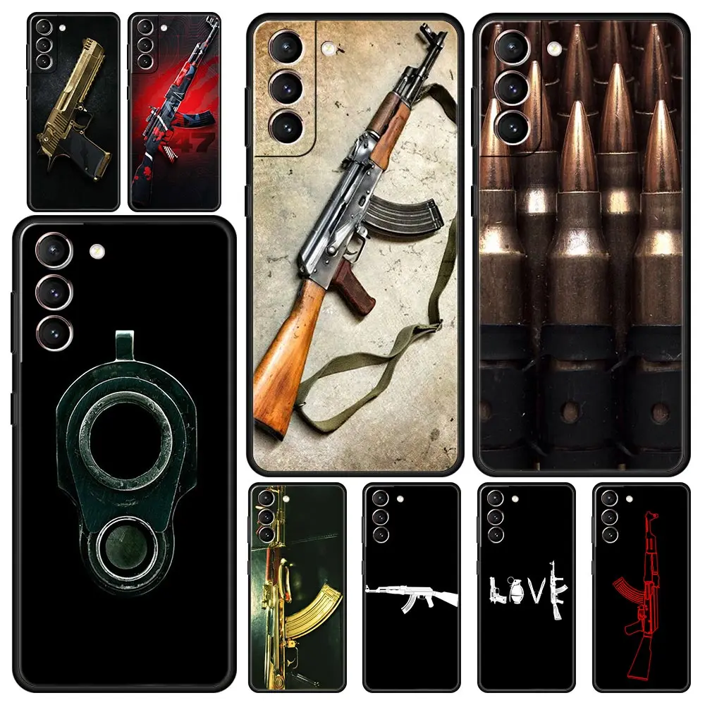 AK47 Handgun Design Soft Black Phone Case