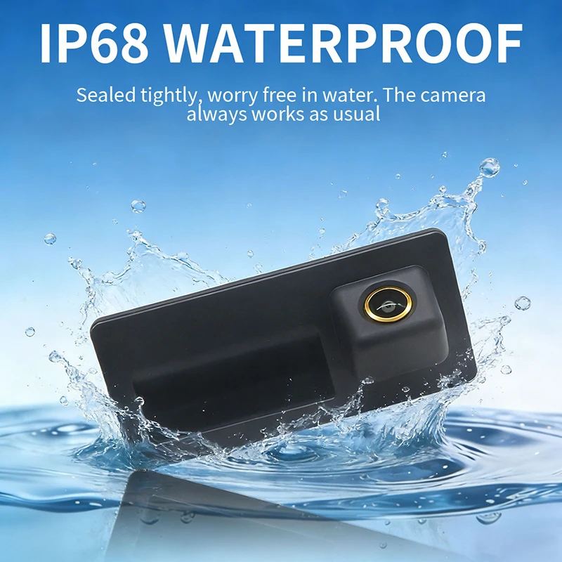 폭스바겐 골프, 파사트 B7, B6, 티구안, 제타 MK6, 아우디 A3, A4, A5, Q5, A6, B6용 AHD 1080P 차량 후방 트렁크 손잡이 카메라