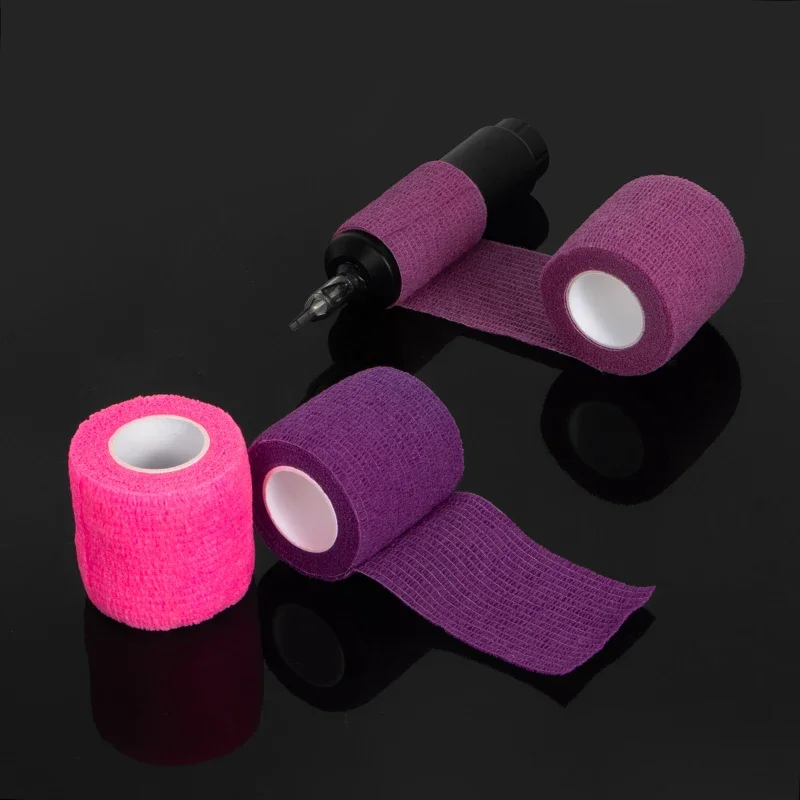 Colorful Tattoo Grip Bandage Cover Wraps Nonwoven Tapes Waterproof Self Adhesive Finger Protection Tattoo Accessories