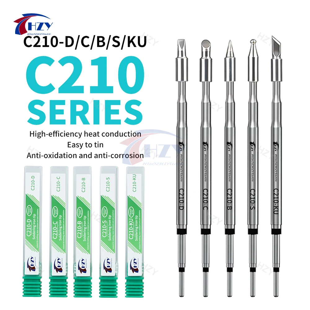 HOT C210 시리즈 납땜 인두팁 C210-D/C/B/S/KU 용접 인두 헤드 (JBC, Sugon T26, T26D, T3602 납땜 스테이션 도구용)