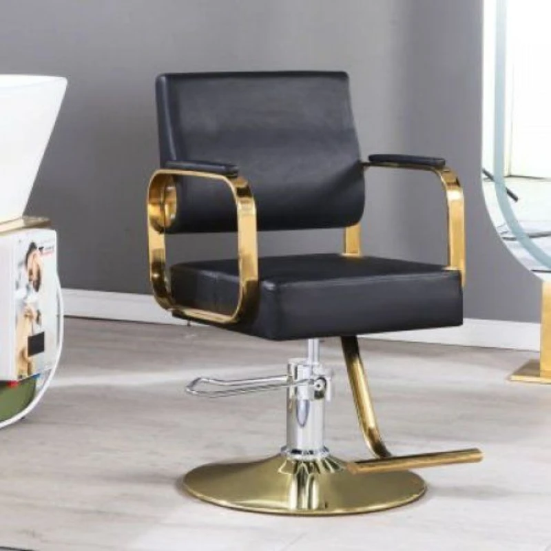 luxury aesthetic barber chairs equipment barbershop beauty makeup barber chairs reception adjustable sillas furniture qf50bc Salon Esthetician Barber Chairs Barbershop Aesthetic Beauty Metal Barber Chairs Cosmetic Sillas De Barberia Modern Furniture