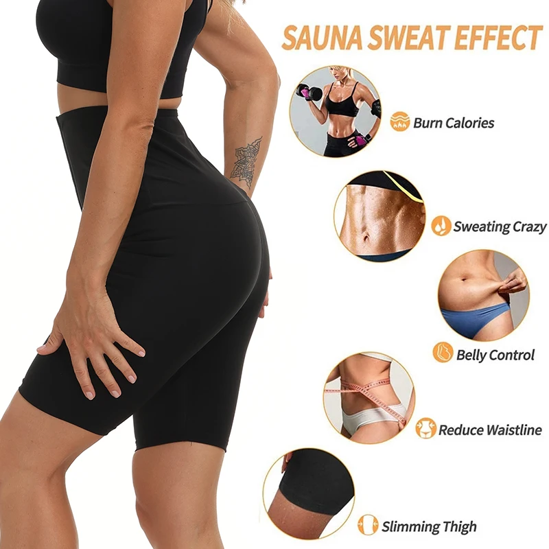 Sweat Waist Trainer Belt Body Shaper Pants Workout Shorts Sauna Effect Leggings Tummy Control Slimming Shapewear Thigh Trimmer