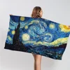 Retro Art The Starry Night Sunflowers Irises Beach Towel Cartoon Cute Large Bath Pool Beach Towel Absorbent For Swimming Travel 4