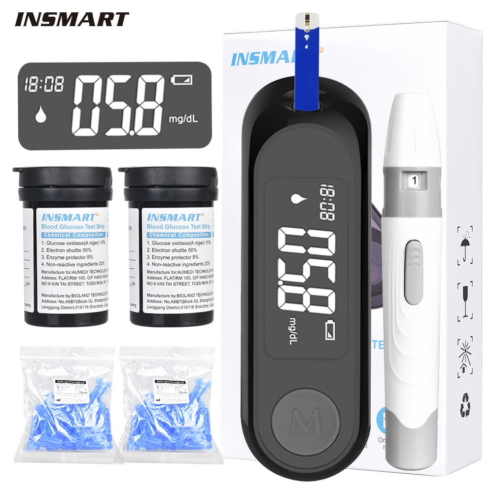 Zestaw-glukometru-glukometr-do-pomiaru-glukozy-we-krwi-INSMART-Tester ...
