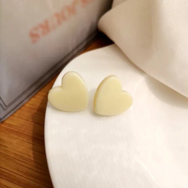 Trend Asymmetric Hollow Heart Earrings for Women 2021 Beautiful Girl Cute Party Jewelry Korean Yellow Blue Stdu Earrings Yellow