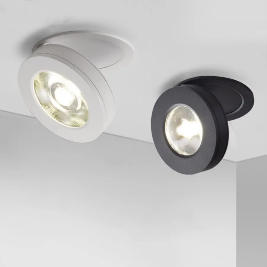 LED Embedded Down light Spotlight Fold 90&deg; Up And Down Rotate About 350&deg; 5W 10W 18W COB Background Lamp 85-265V Interior lightin led downlight recessed ceiling spotlight ceiling lamps