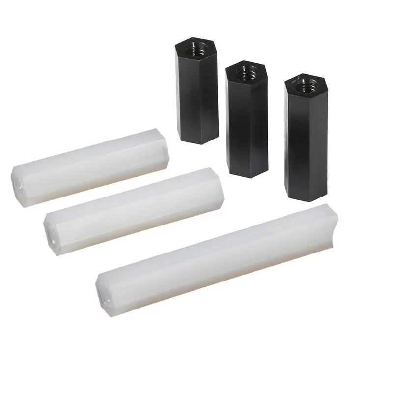 Female To Female Nylon Standoff 10-50pcs M2 M2.5 M3 M4 M5*L White Black Pcb Nylon Standoff Spacer Column Plastic Spacing Screws