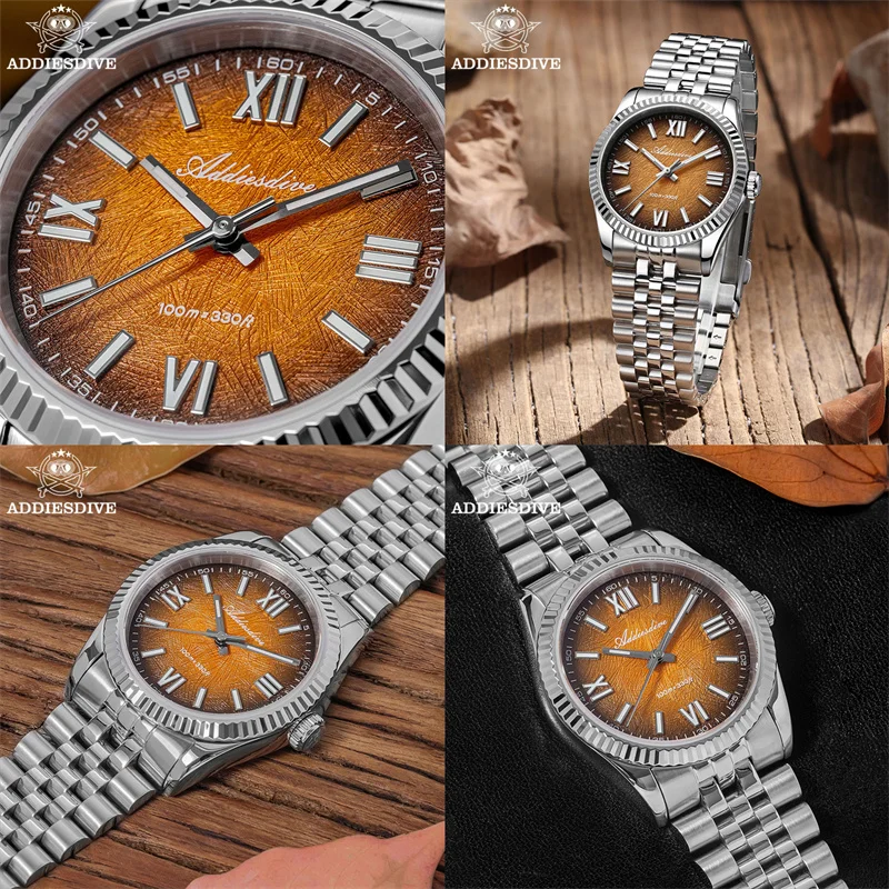 ADDIESDIVE 36mm Men Watch AD2512 New Quartz Wristwatch Sapphire AR ...