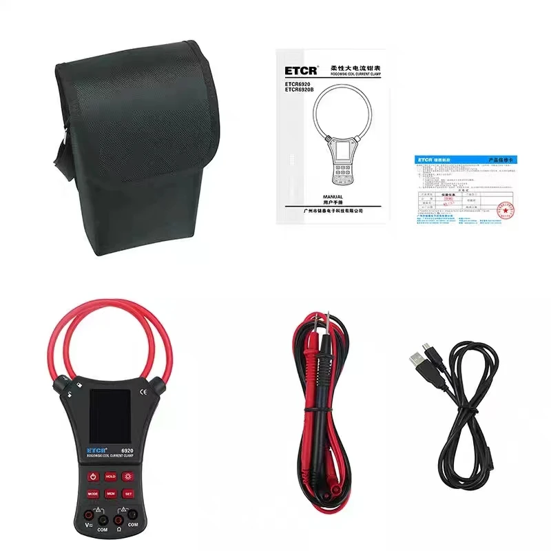 ETCR6920 ETCR6920B ETCR6900 Flexible Coil Clamp Meter Multimeter AC 10000A Leaka