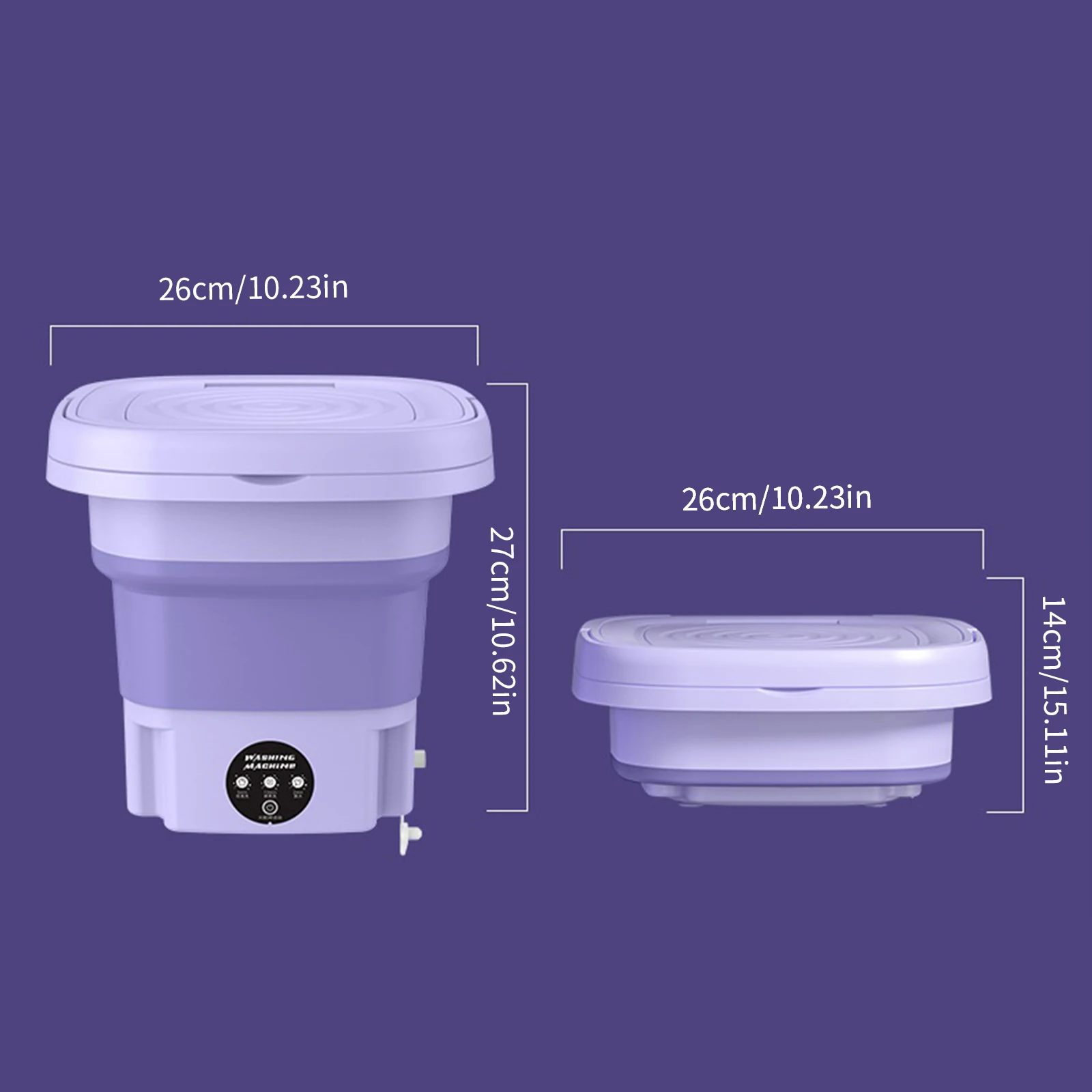 Portable Telescopic Folding Washing Machine 3Modes of Deep Cleaning Small Household Washing Machine Baby Clothes