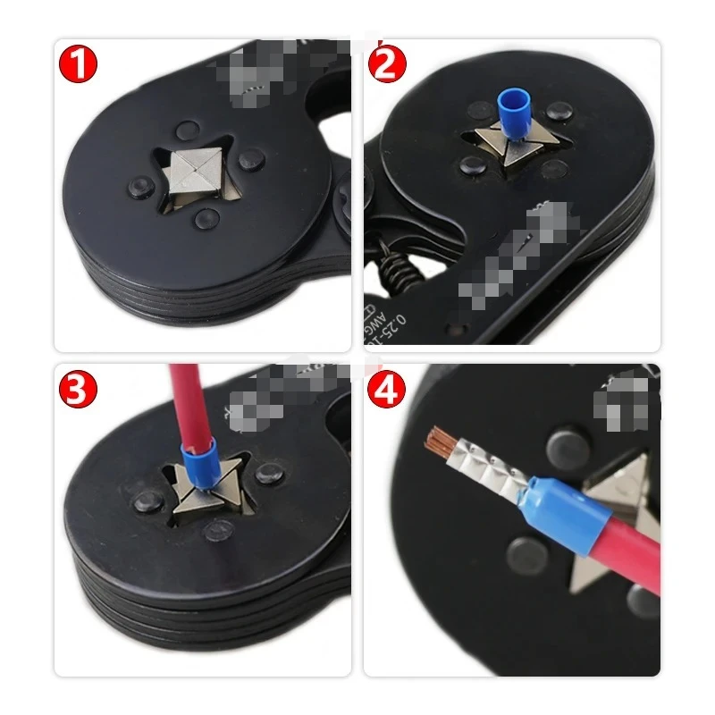 HSC8 Ratcheting Crimping Tool Kit - 0.25-10mm² Ferrule Crimper for 23-7AWG Wire Terminals, Professional Electrician Tool