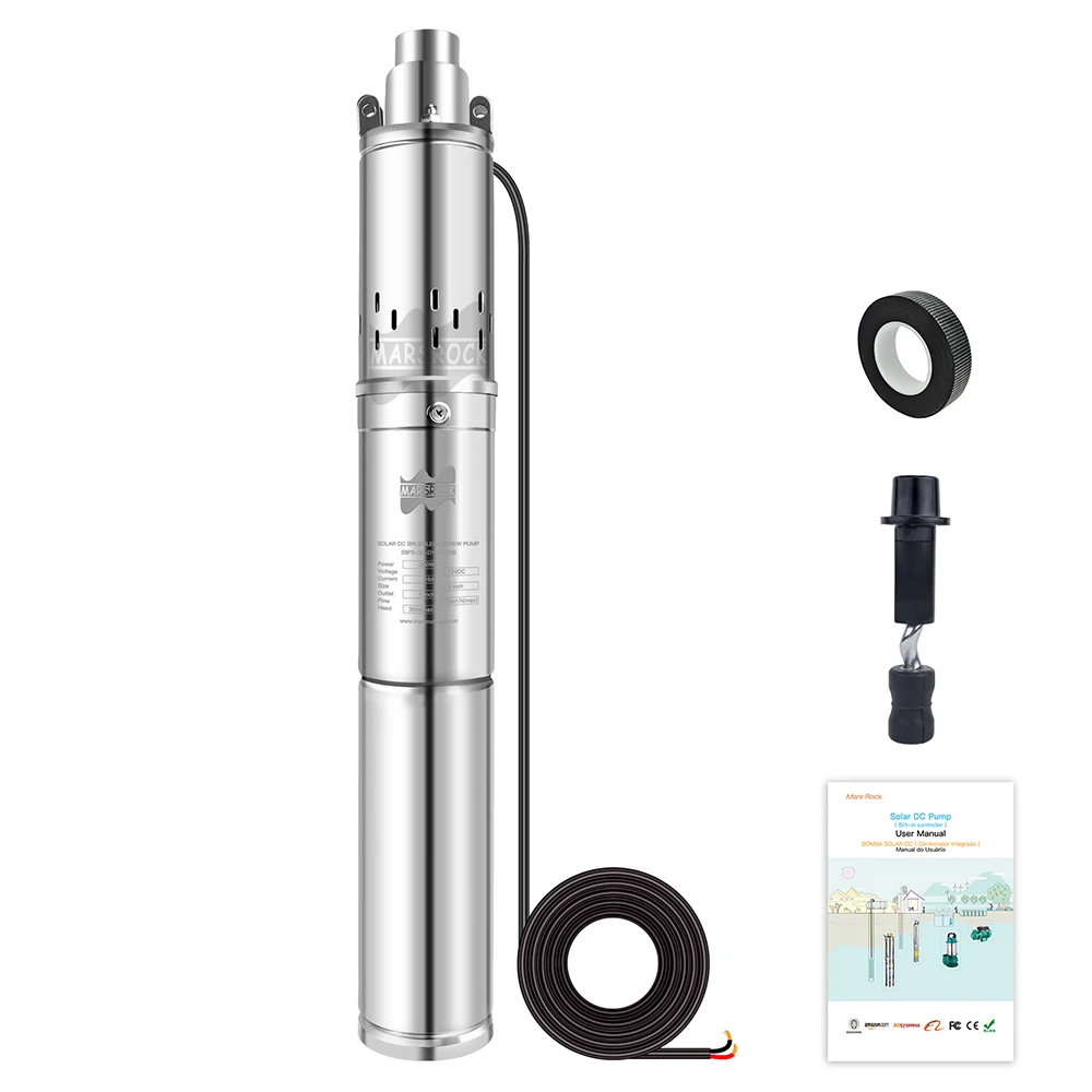 750 w12v w24v w48v w 48/60v Solar DC Tiefbrunnen pumpe Solar Tauch-Tiefbrunnen pumpen fluss selten 2000l