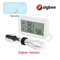 Smart WiFi Zigbee Temperature and Humidity Sensor with LCD Display and External Probe - Zigbee Version
