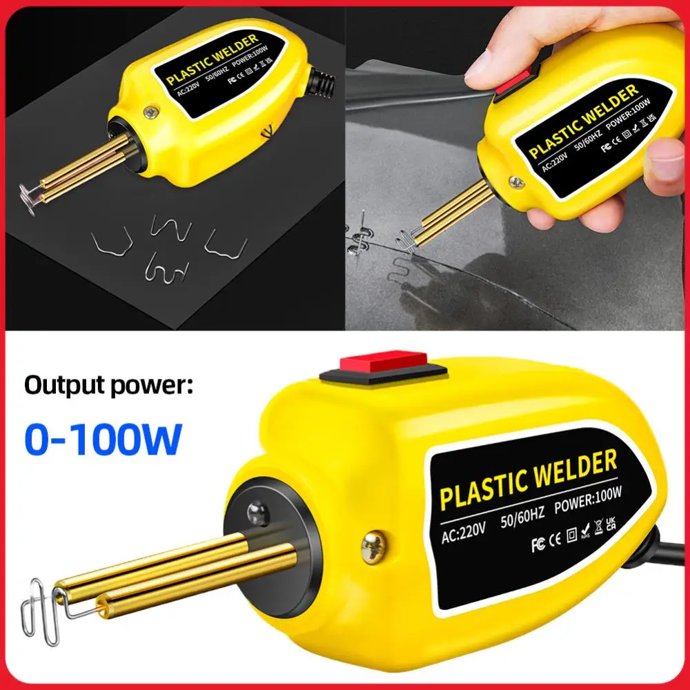 100W 플라스틱 용접기 PVC 용접건 400개 스테이플 포함 핫 스테이플러 플라..