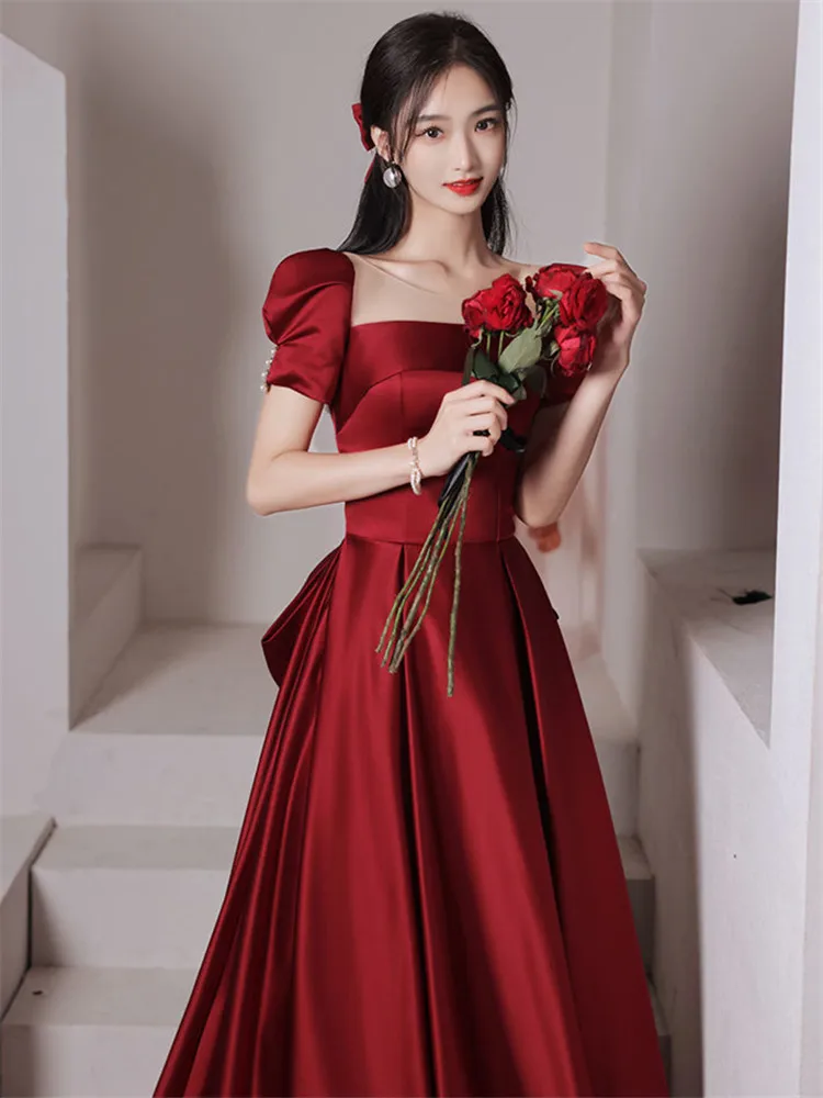 Trendy Red Colored Party Wear Jacquard pure cotton Gown