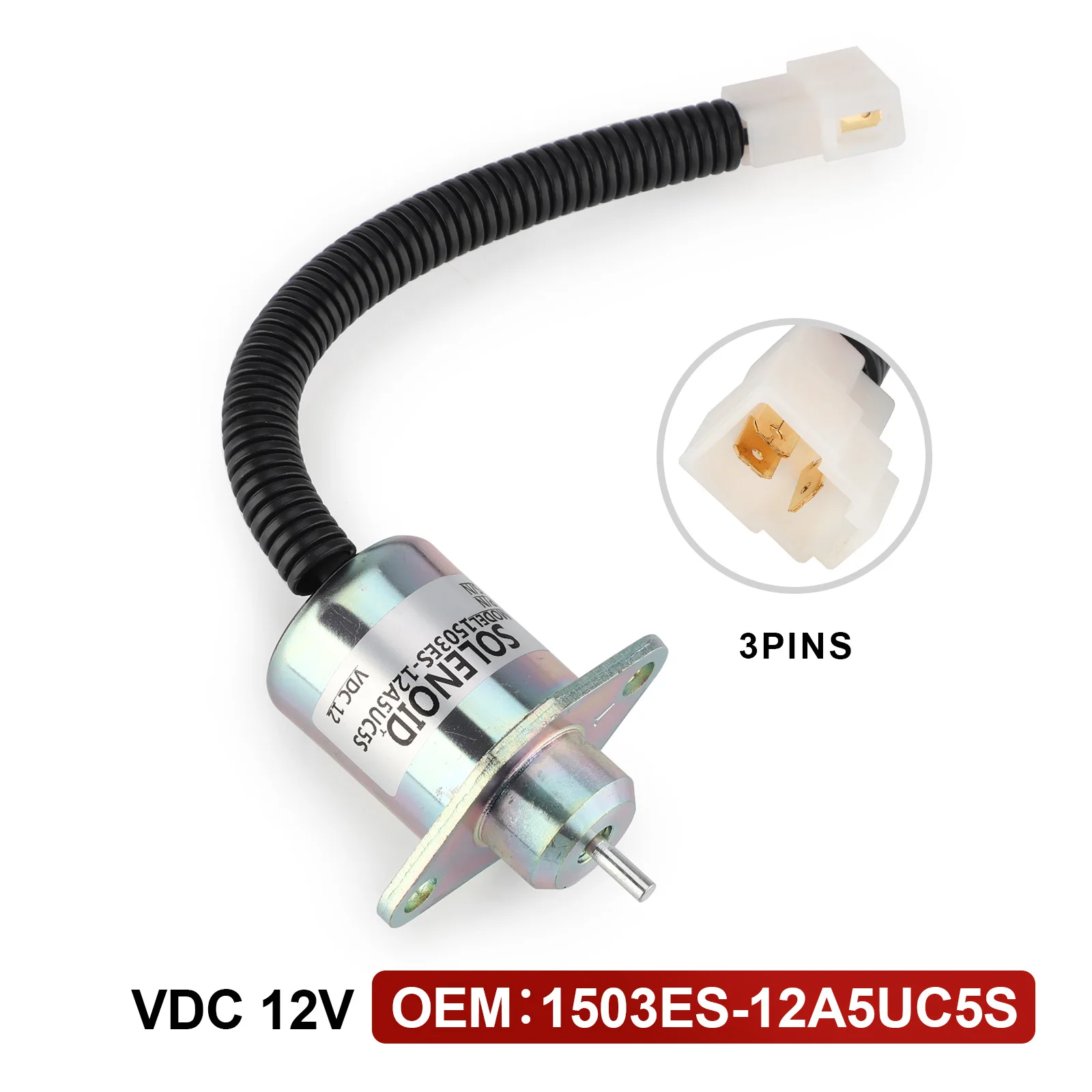 17594-6001-4 17454-60010 1503ES-12A5UC5S SA-4569-T 12V Fuel Shut Off Solenoid For Kubota 05 Series D905 D1005 V1205 V1305 V1505
