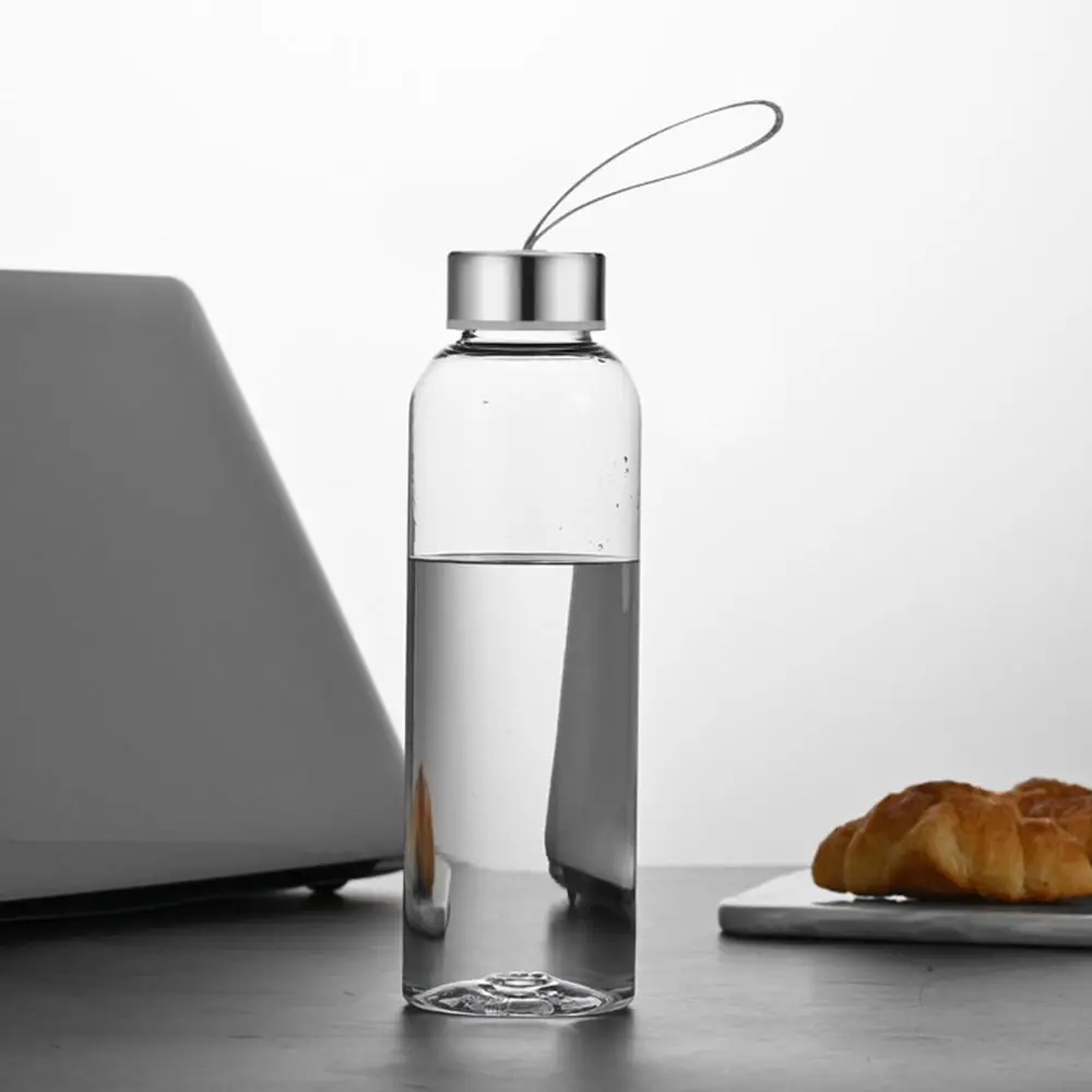 1 Stück Transparente Plastik-Wasserflasche zum Trinken, Tragbare Sport-Tee-Kaffee-Tasse, Küchenzubehör, Kinder-Wasserflasche für Schule und Büro – Detail 3