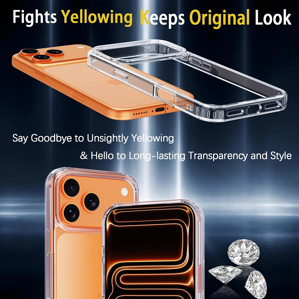 Durable Shockproof Hybrid Case with Clear Acrylic Design