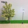 10pcs Model Railroad Train 1:100 Scale Lamp Posts Led Street Light Lamp Artificial Miniature Decoration Building Landscape 3