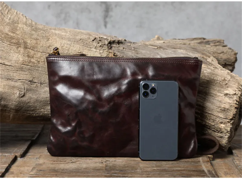 Pndme Vintage Echt leder multifunktion ale Clutch Tasche Mode einfache leichte natürliche echte Rindsleder kleine Schulter Umhängetasche – Detail 12