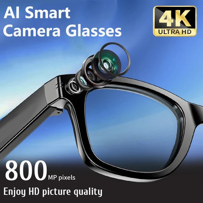Occhiali intelligenti AI con fotocamera HD,riconoscimento foto AI, fotografia,video,registrazione,chiamate Bluetooth,riproduzione di musica,impermeabili IP65,batteria di grandi dimensioni da 260 mA,A Occhiali intelligenti AI con fotocamera HD,riconoscimento foto AI, fotografia,video,registrazione,chiamate Bluetooth,riproduzione di musica,impermeabili IP65,batteria di grandi dimensioni da 260 mA,A