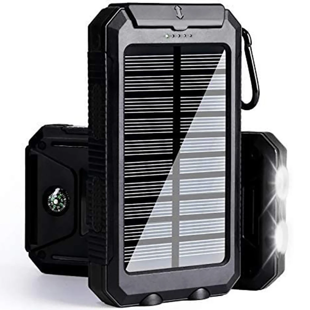 

Longmada Original Solar Mobile Power 8000mah, Built-in Compass and Dual Strong Light Power bank, Type-C Port