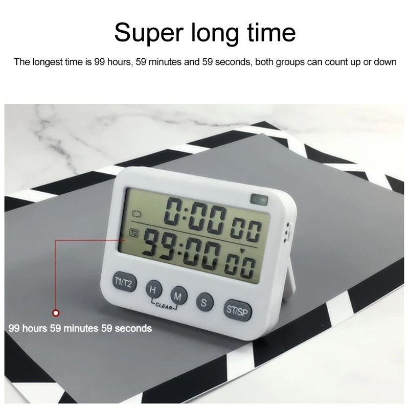 Dual Digital Timer ,Cooking Countdown Timers Kitchen Timer Timer w/ Magnetic -LCD Big Digits for Workout Study