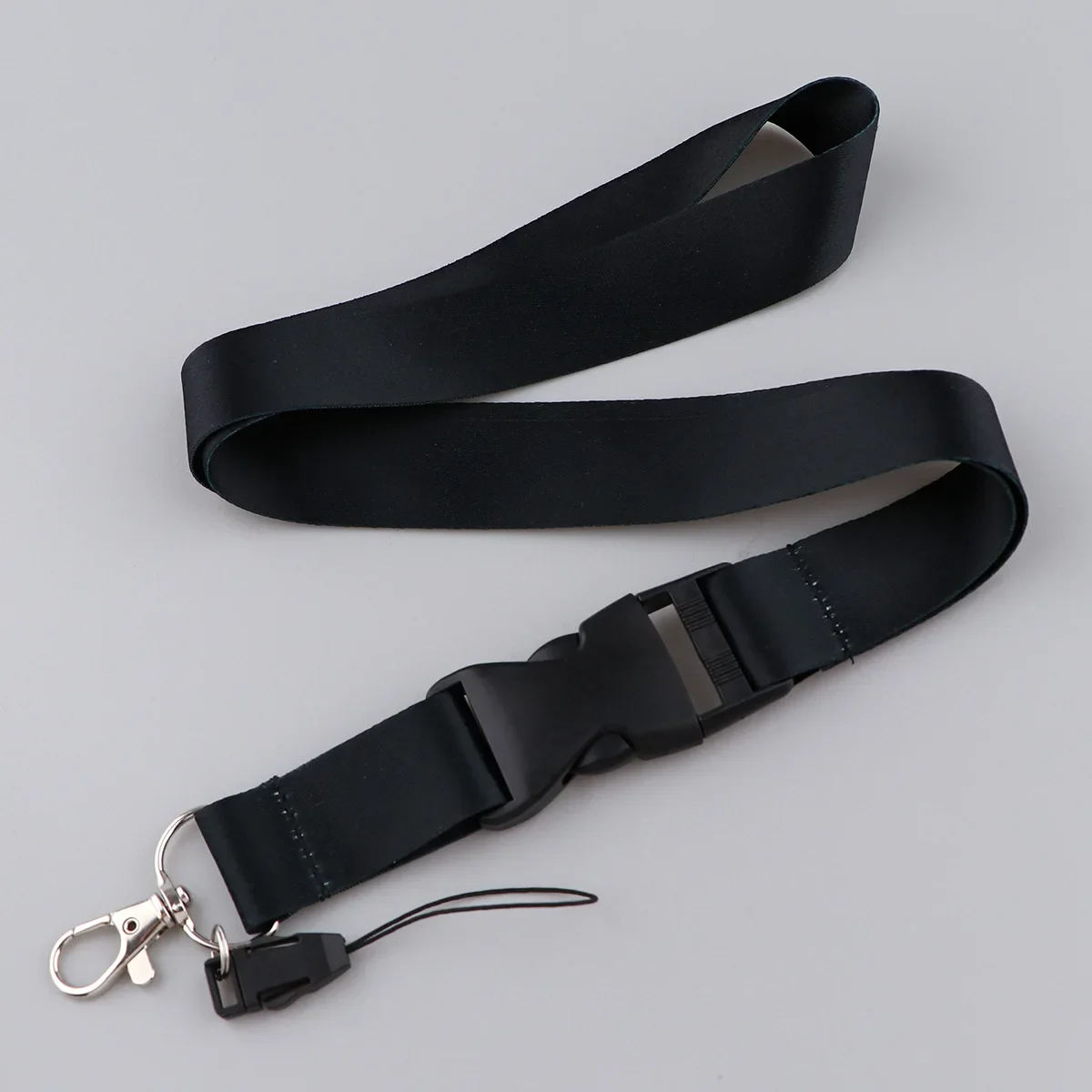 

Black Lanyards Keys Chain ID Credit Card Cover Pass Mobile Phone Charm Neck Straps Badge Holder Accessories Gifts