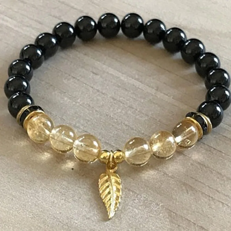Bracelet Citrine Black Tourmaline Yoga