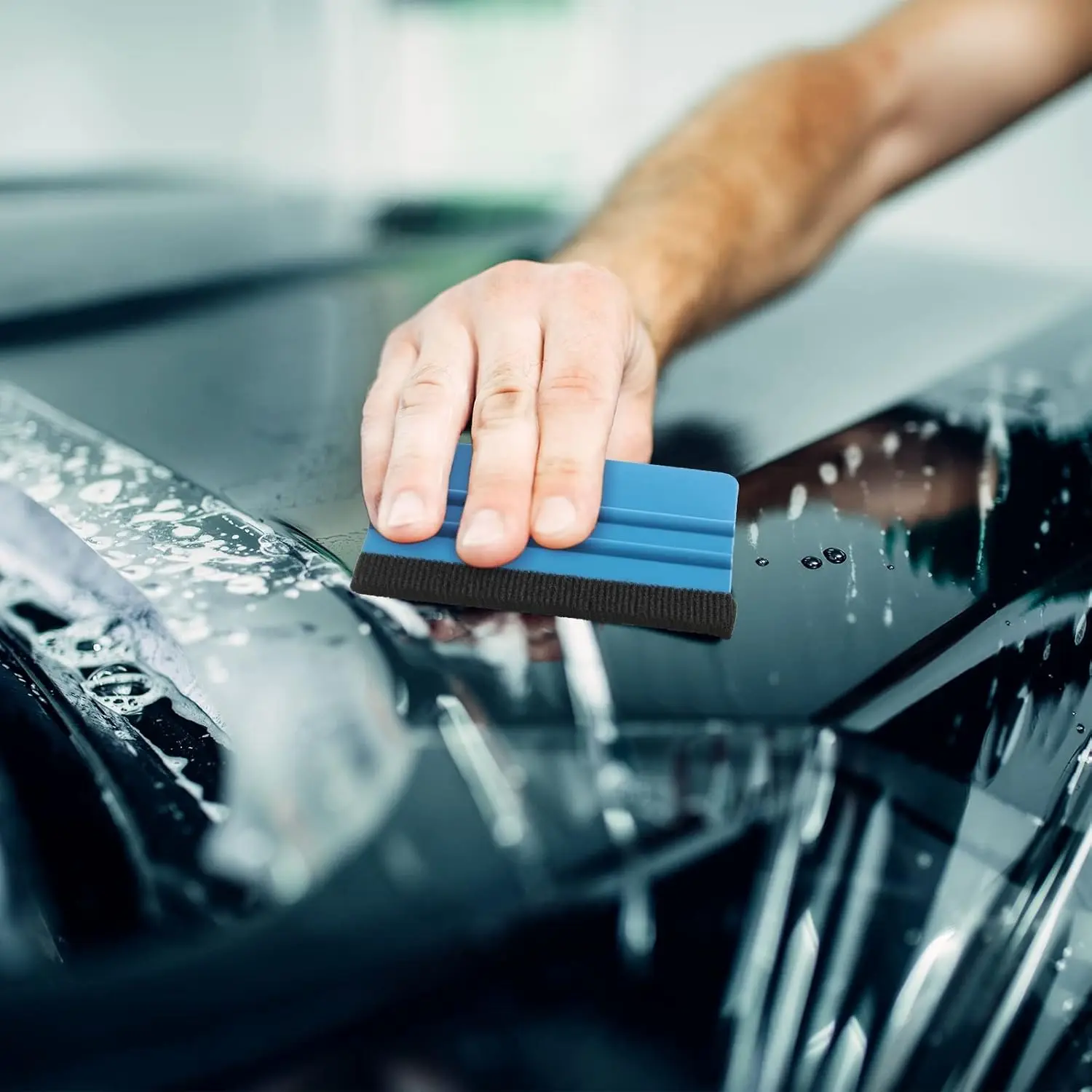 Vinyl Squeegee Window Tint Remover Sticker Applicator Squeegee for Vinyl Decal Black Felt Edge Vinyl Squeegee Plastic Scraper Wrap Tools