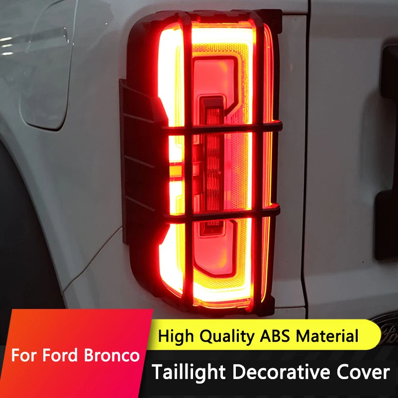 

QHCP Car Taillight Cover ABS Car Tail Light Decorative Cover Tail Lamp Frame Trim For Ford Bronco 2021-2023 Exterior Accessories