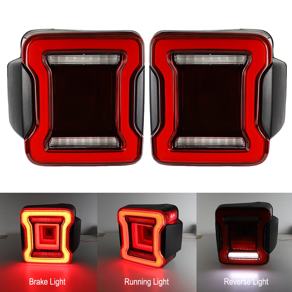 Fanali Posteriori LED Per Jeep Wrangler (JK). Con Luce Stop E Freccia. Fatti In USA!