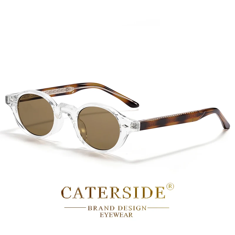 CATERSIDE Mode Oval Damen Sonnenbrille Vintage Kleiner Rahmen Luxus Tempelspitzen Sonnenbrille Herren Party Outdoor Brille – Detail 8