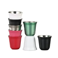 80ml Double Wall Stainless Steel Espresso Cup  Nespresso Pixie Insulation Coffee CupShape Cute  Capsule Thermo Cup Coffee Mugs 1