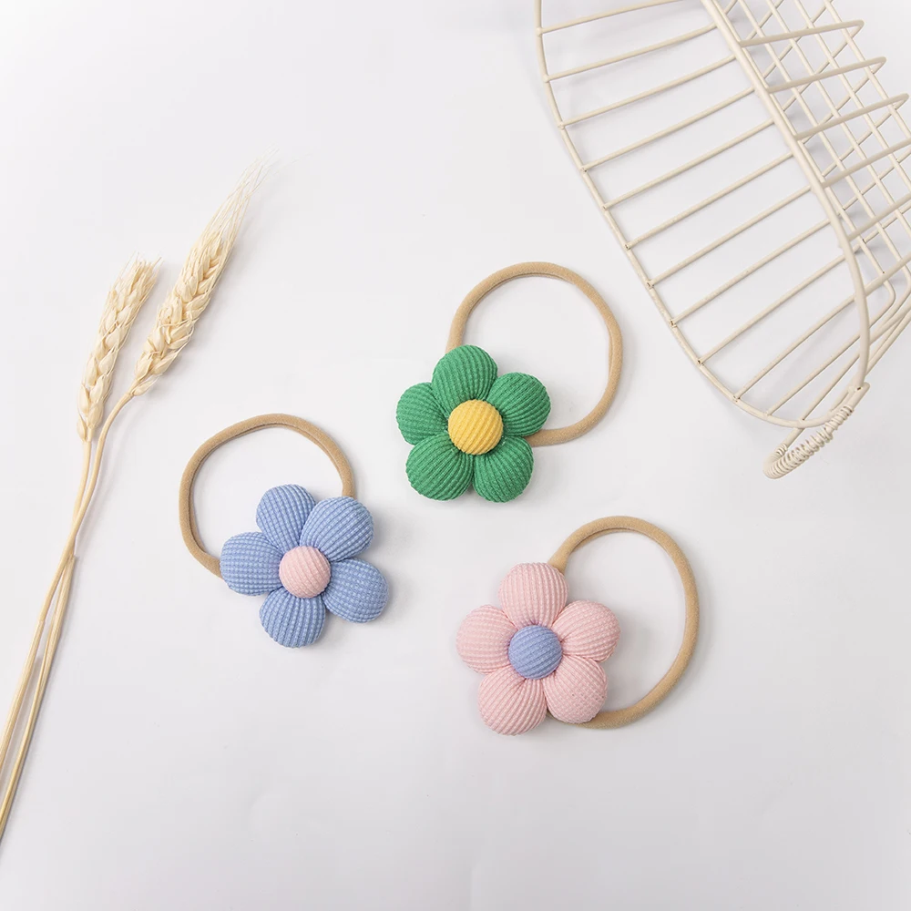 New Cute Flower Nylon Hair Band for Baby Girl Baby Headband for Girls Elastic Kids Turban Children Hair Accessories Headwear 3