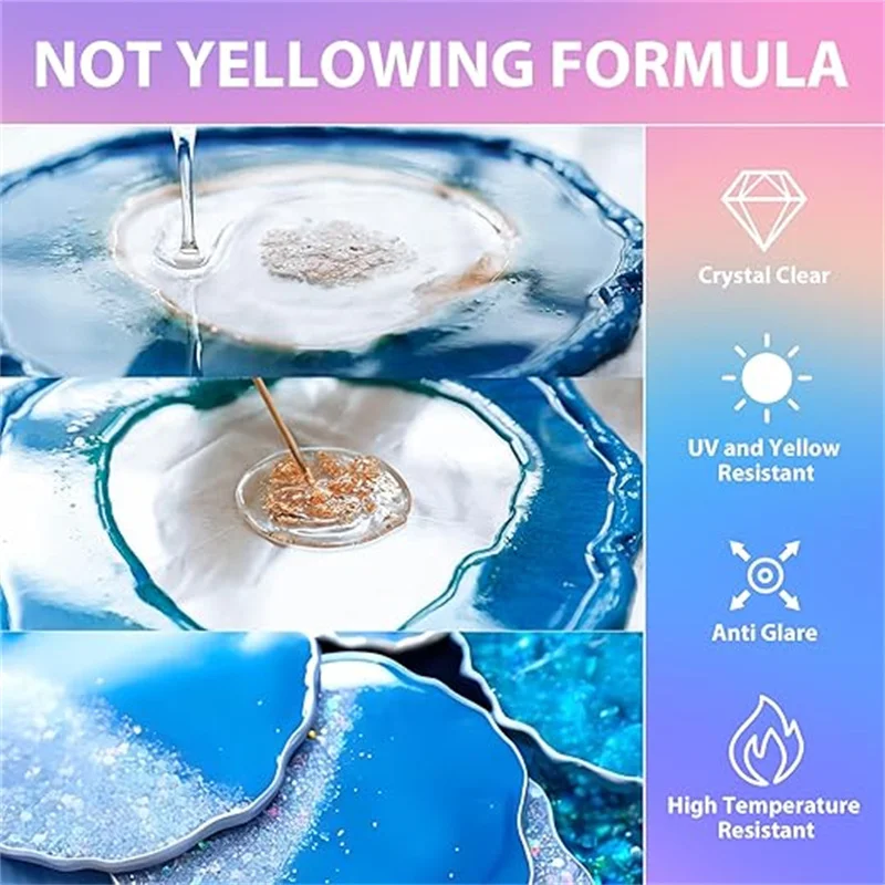 High-Gloss Bubble-Free Epoxy Resin Kit with Accessories for Art and Craft Creations