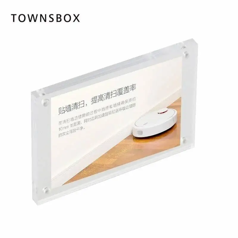 10 stücke Klar Acryl Block Rahmen Magnetische Wand Halterung Preis Tag Display Papier Info Label Rahmen Tür Zeichen Halter Name karte Abdeckung – Detail 2