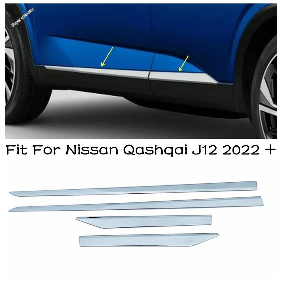 

Car Side Door Body Molding Strip Protector Decoration Cover Trim Fit For Nissan Qashqai J12 2022 2023 ABS Accessories Exterior