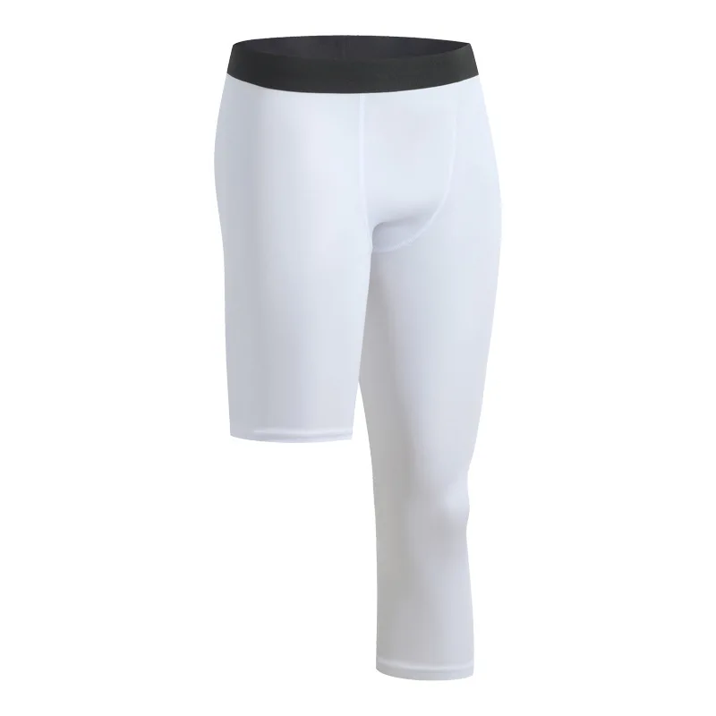 Men's Sports Leggings 3/4 Compression Pants Training Basketball Tights One  Leg Running Trousers Gym Jogging Male Sportswear - AliExpress