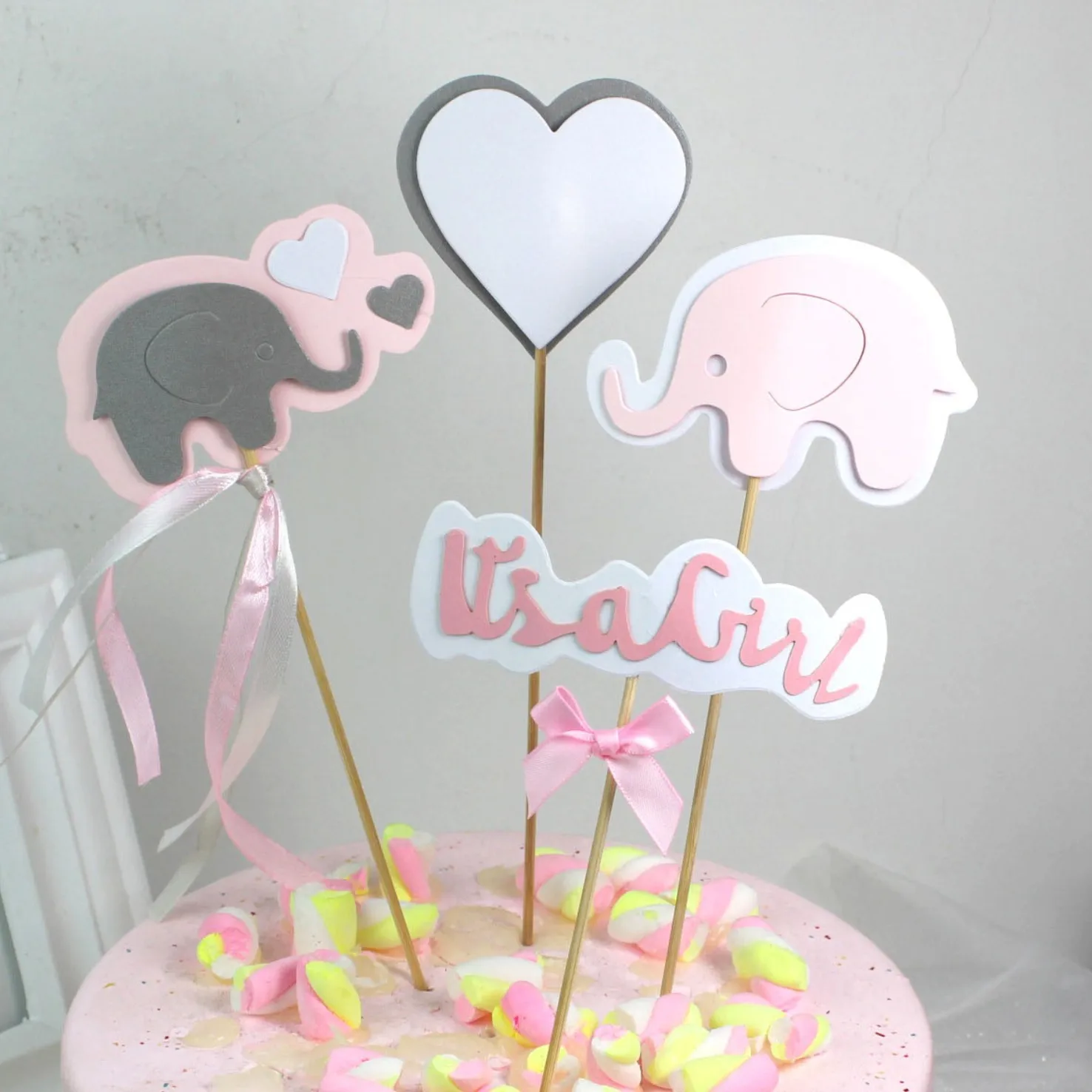 Decoraciones de elefante para Baby Shower para niña, Kit de guirnalda de  globos rosa y gris, telón de fondo con cajas de globos, suministros para  fiesta de Baby Shower - AliExpress