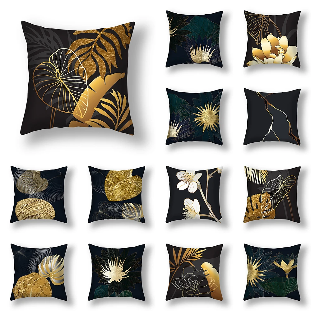 

Nordic plant leaf print pattern cushion cover for home living room sofa bedroom decoration pillow case 45x45cm