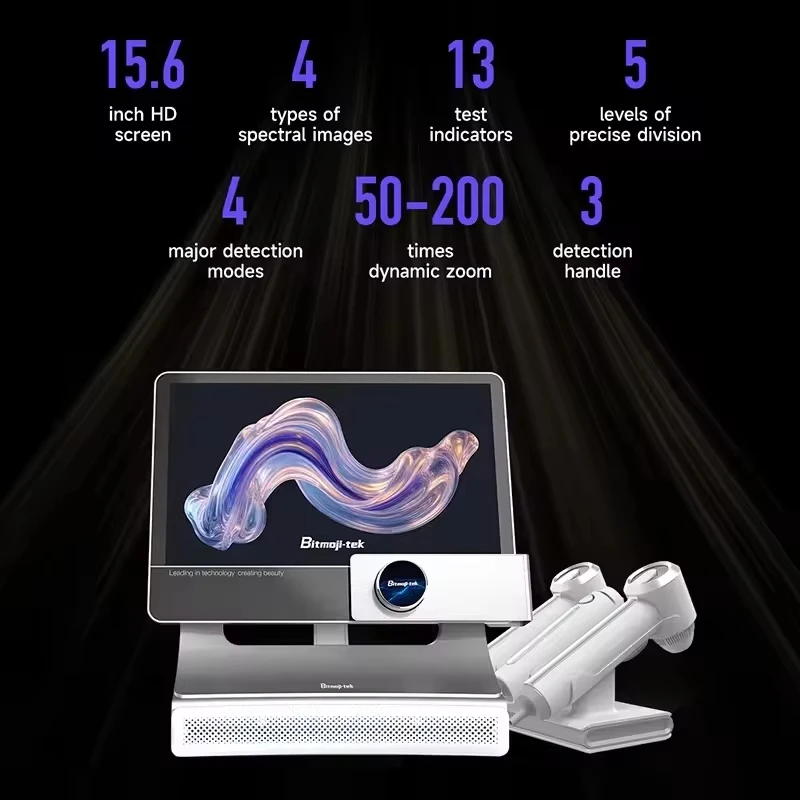 Analizzatore di Cuoio Capelluto Intelligente T5 AI, Microscopio Digitale HD LED da Tavolo per Uso Domestico e Analisi di Pelle e Capelli