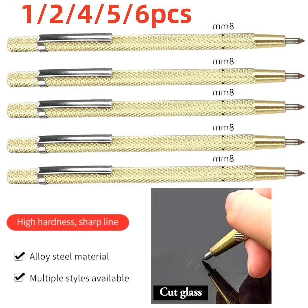 

1/2/4/5/6pc Glass Cutting Tool Diamond Glass Knifes Tungsten Carbide Marking Pen Hard Metal Tile Engraving Glass Marking Pens